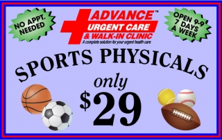 Advance Urgent Care School sports physicals